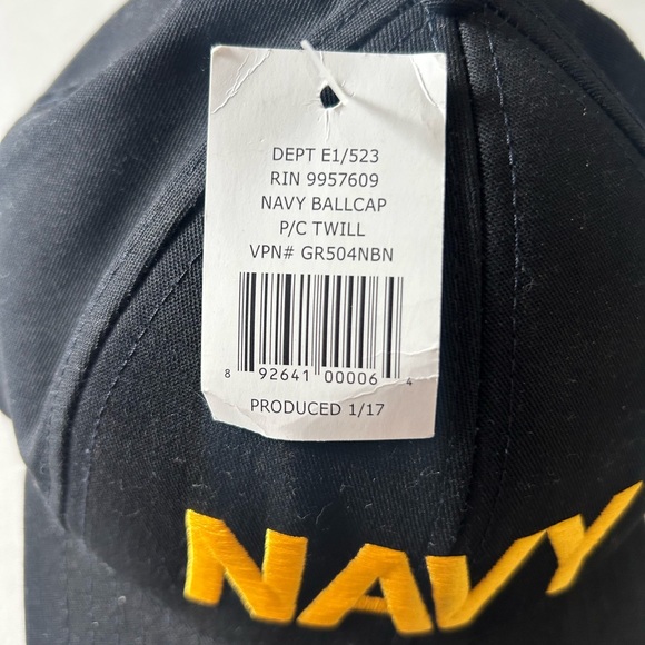 Legend Brand Black Cap with Yellow 'NAVY' Embroidery - Picture 2 of 5